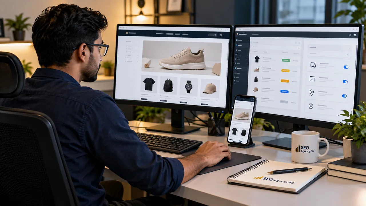 WooCommerce developer checking storefront, admin, mobile checkout and order workflow across devices