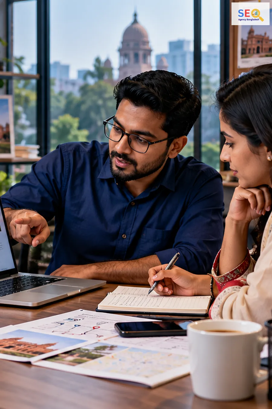 Bangladesh business decision-maker and SEO specialist reviewing geo-relevant local link prospects