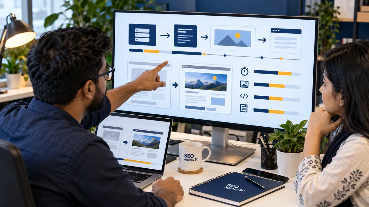 Web performance team tracing content loading and render stages during LCP optimization