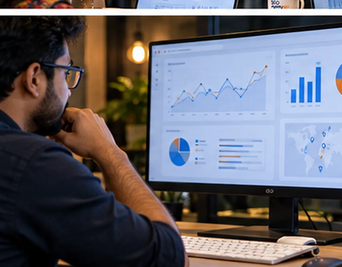 SEO specialist reviewing local search, website and conversion signals for a Chittagong business