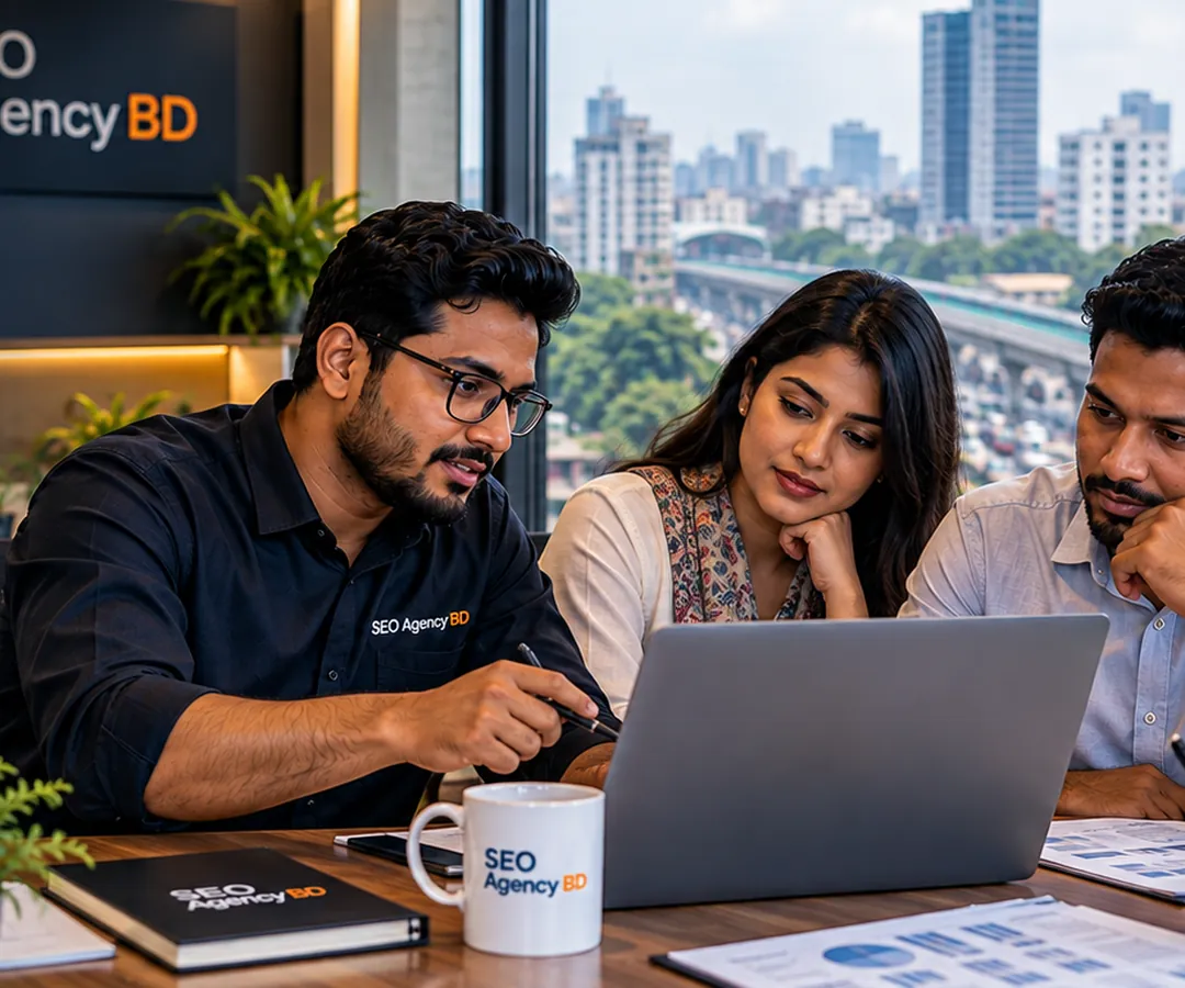 SEO specialist reviewing website and local-search signals for a Dhaka business