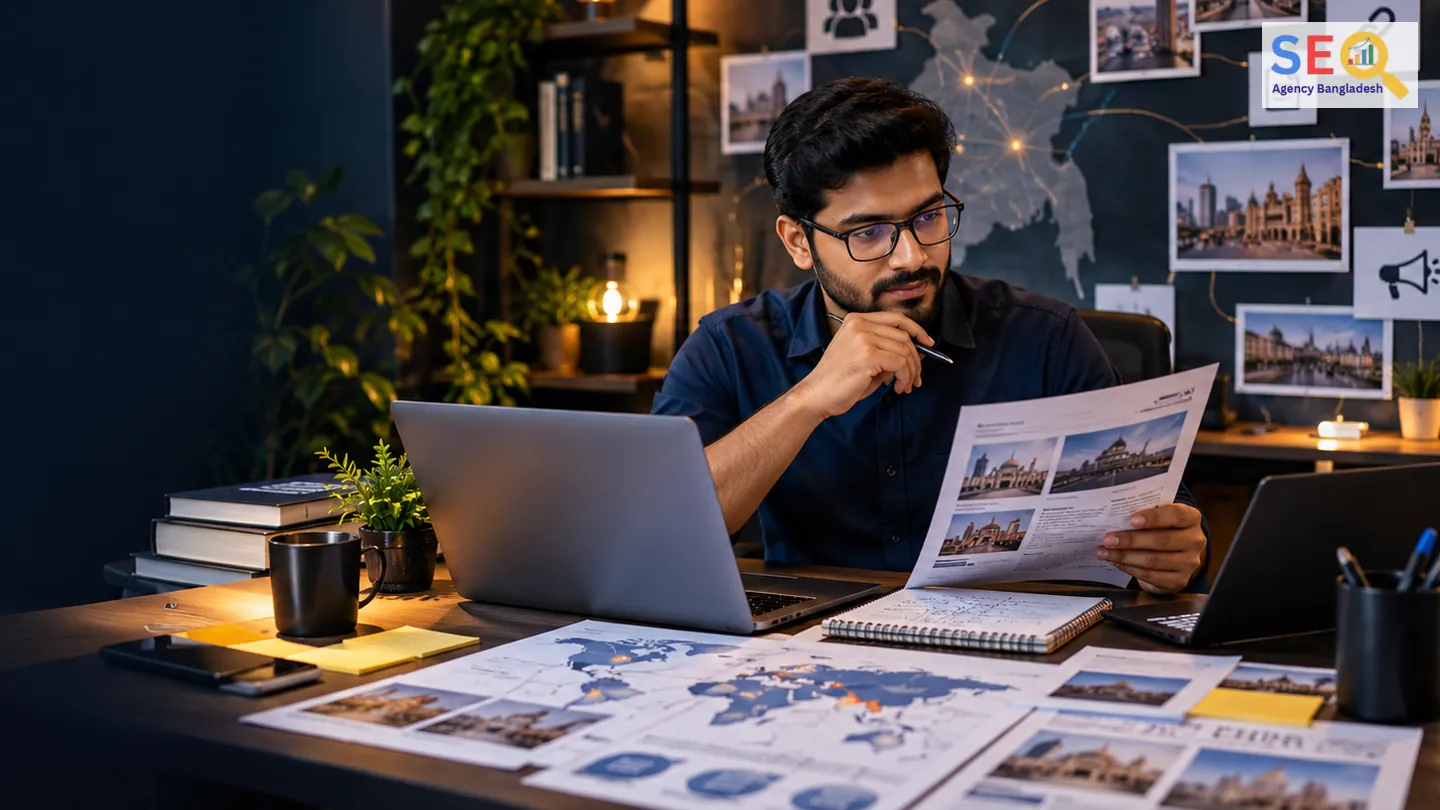 SEO Agency BD specialist reviewing an off-page authority plan before implementation