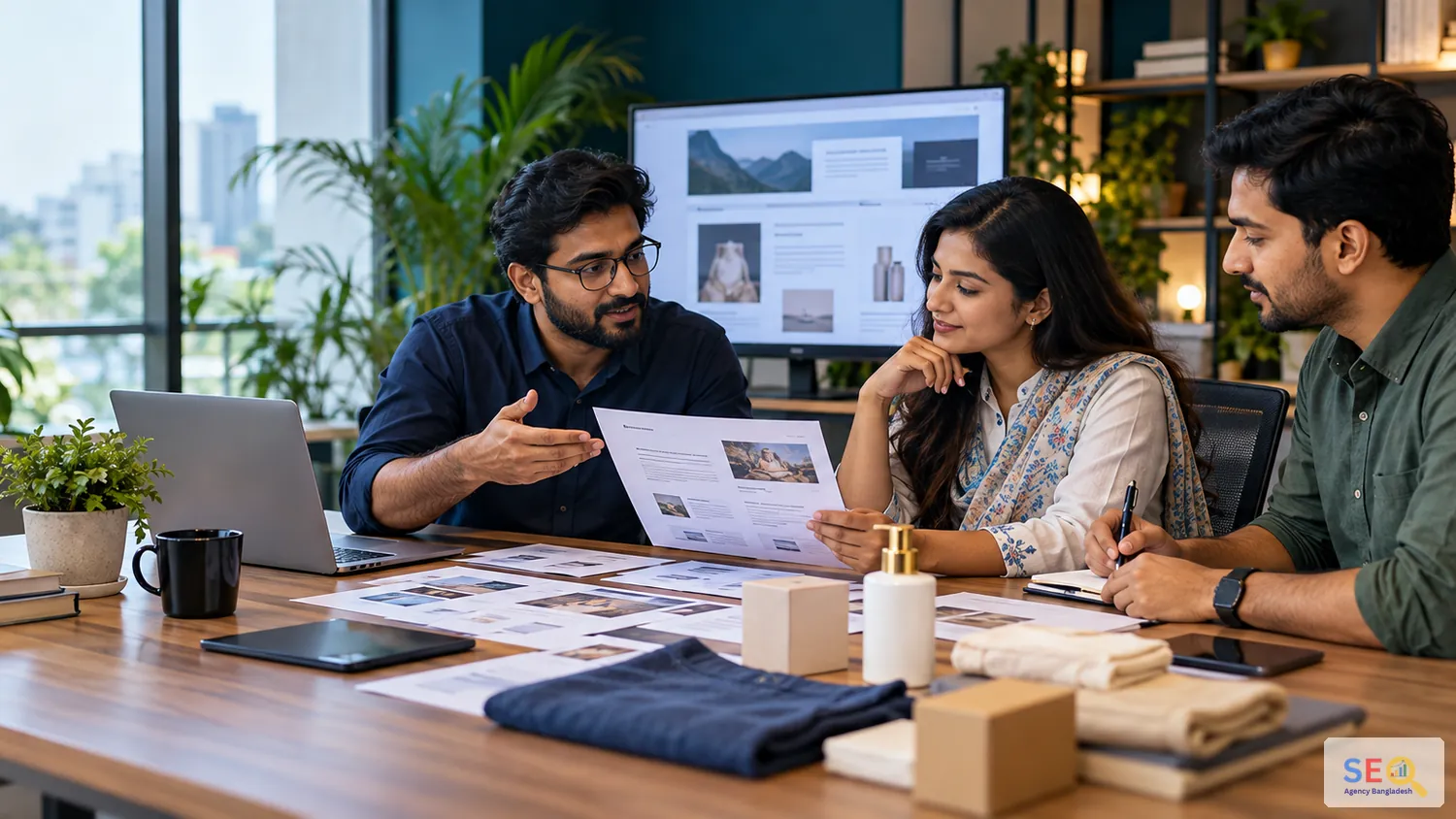 Content strategist handing off website and product copy to a business team for review and publication