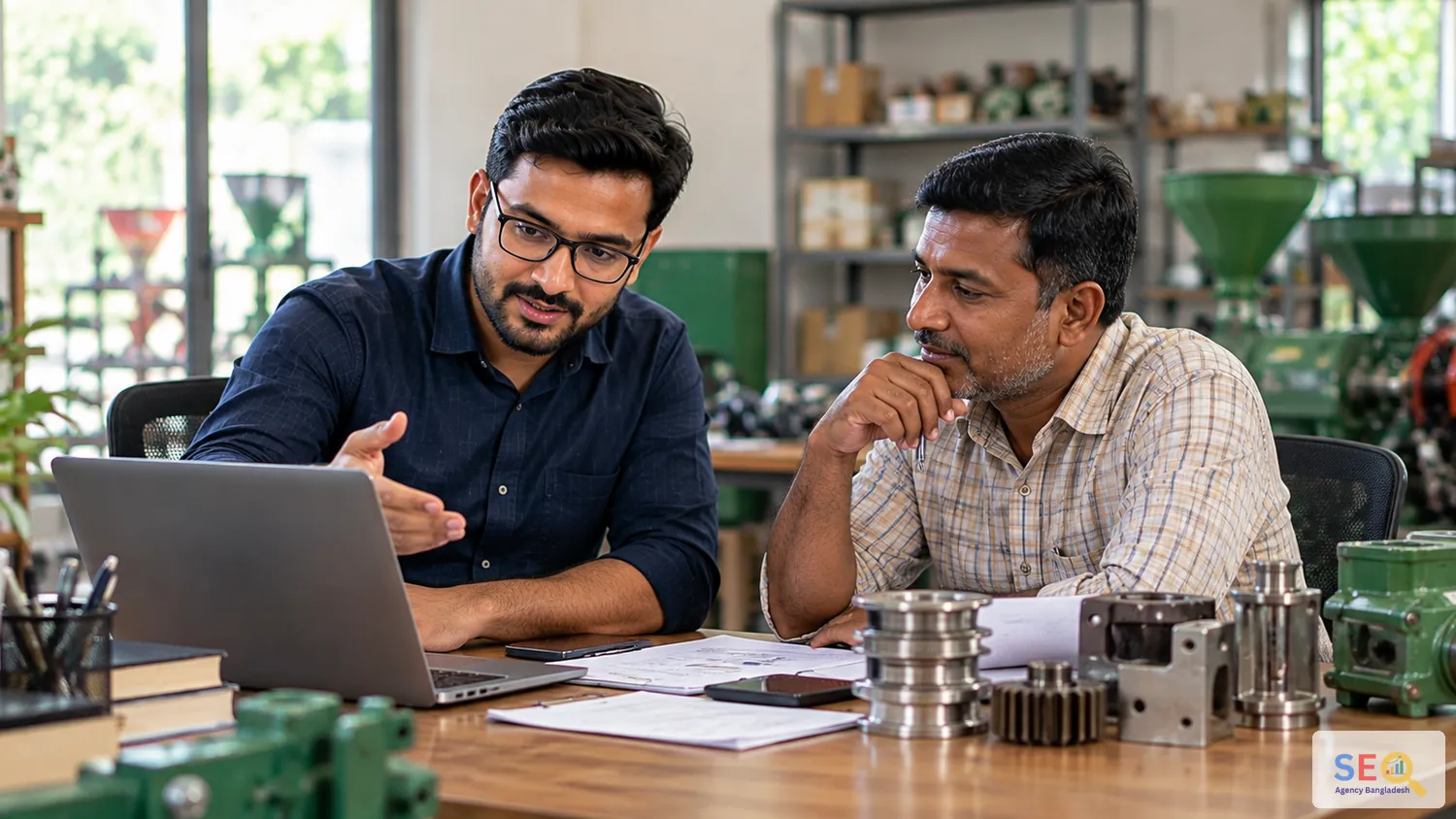SEO consultation between a specialist and an engineering business owner in Bangladesh