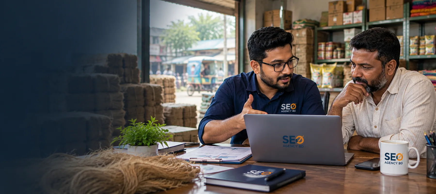 SEO Agency BD consultation with a Faridpur jute and trading business owner
