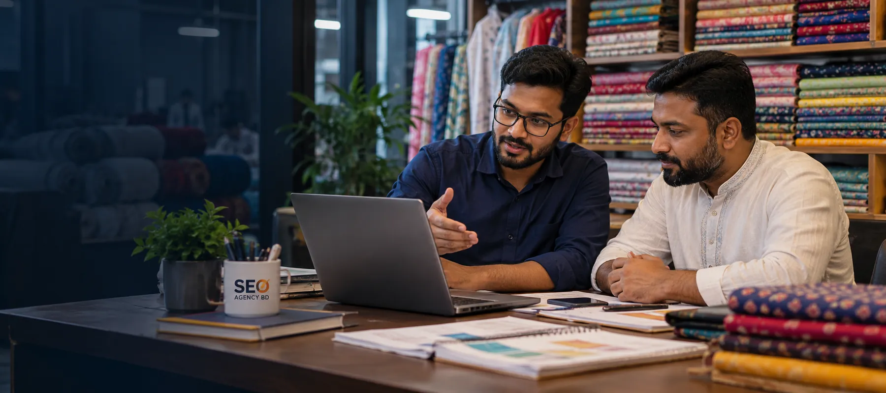 SEO consultation with a Narsingdi textile business owner