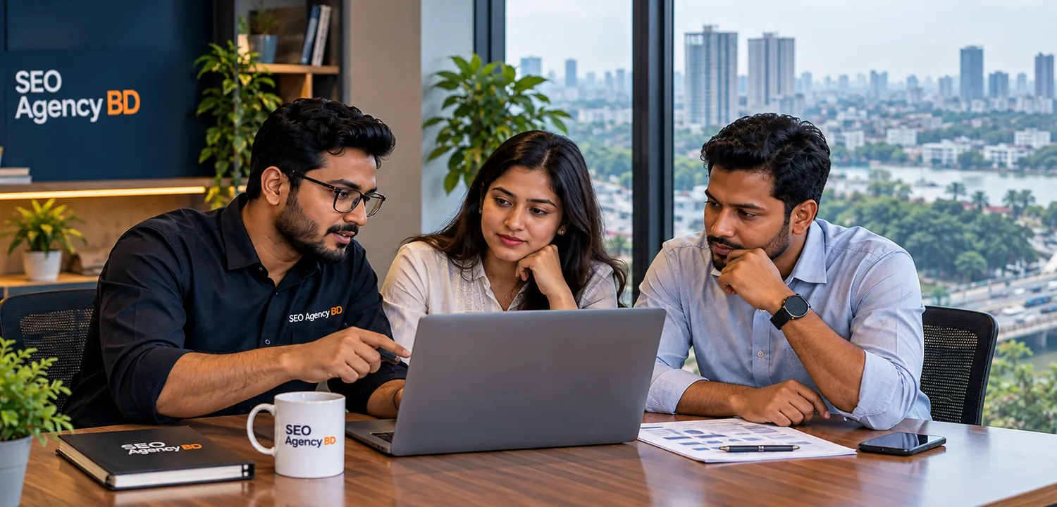 SEO Agency BD consultant discussing next steps with a Dhaka business team