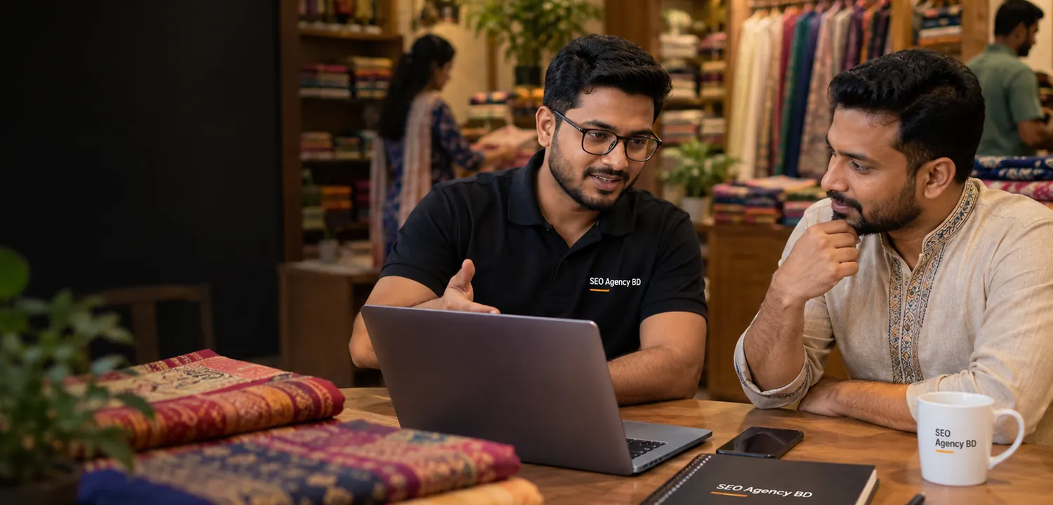 SEO Agency BD consultant discussing next steps with a Tangail business owner