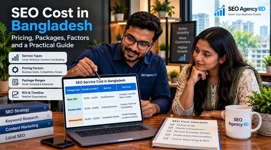 Bangladesh business consultation comparing SEO package scope, monthly price, deliverables and reporting