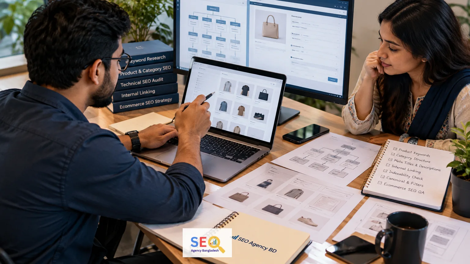 Business website development planning with page structure, content and interface review