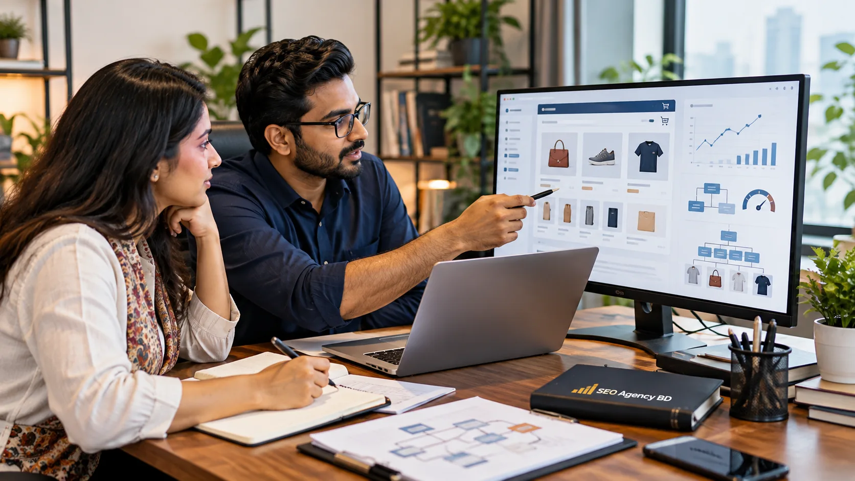 WooCommerce category SEO analysis with product catalog and performance data