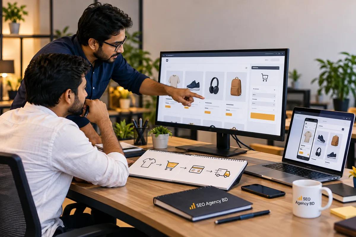WooCommerce developers mapping catalog, cart, checkout, delivery and responsive store workflows