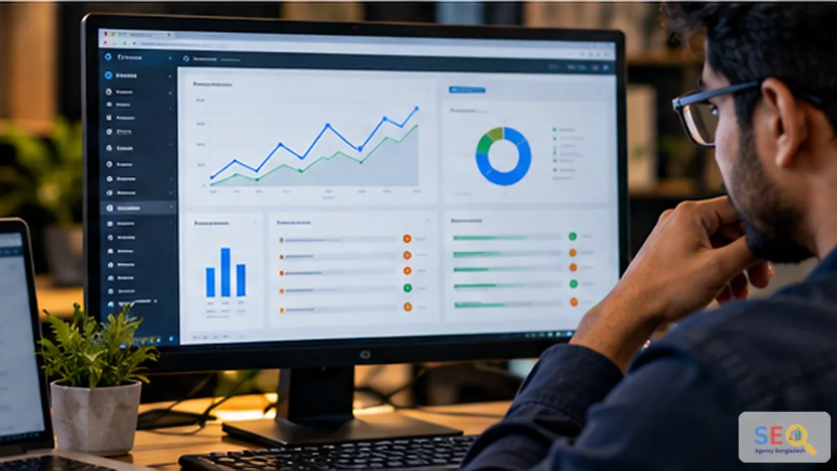 WordPress SEO specialist reviewing website performance and search data